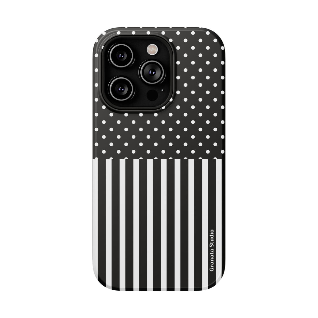 B&W Polka Dots x Stripes Phone Case