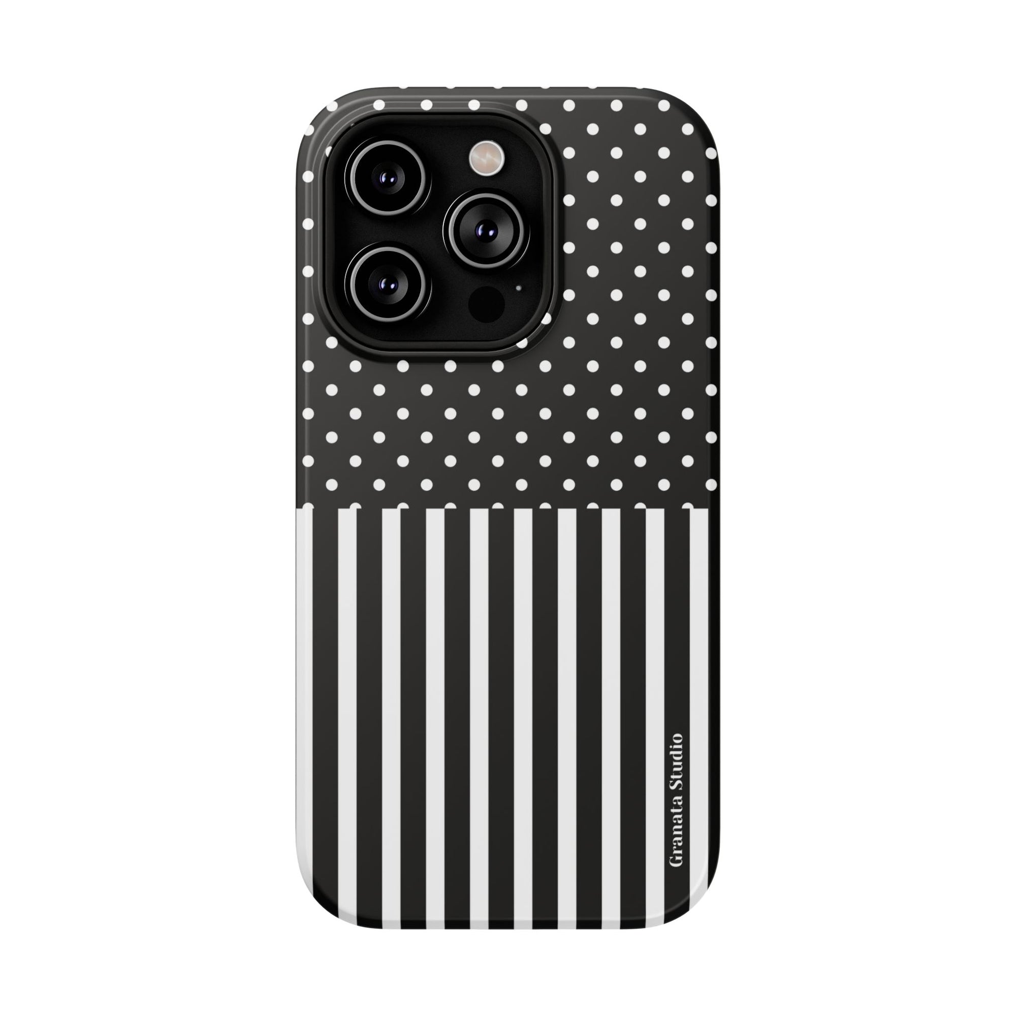 B&W Polka Dots x Stripes Phone Case