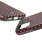 Burgundy Polka Dots Phone Case