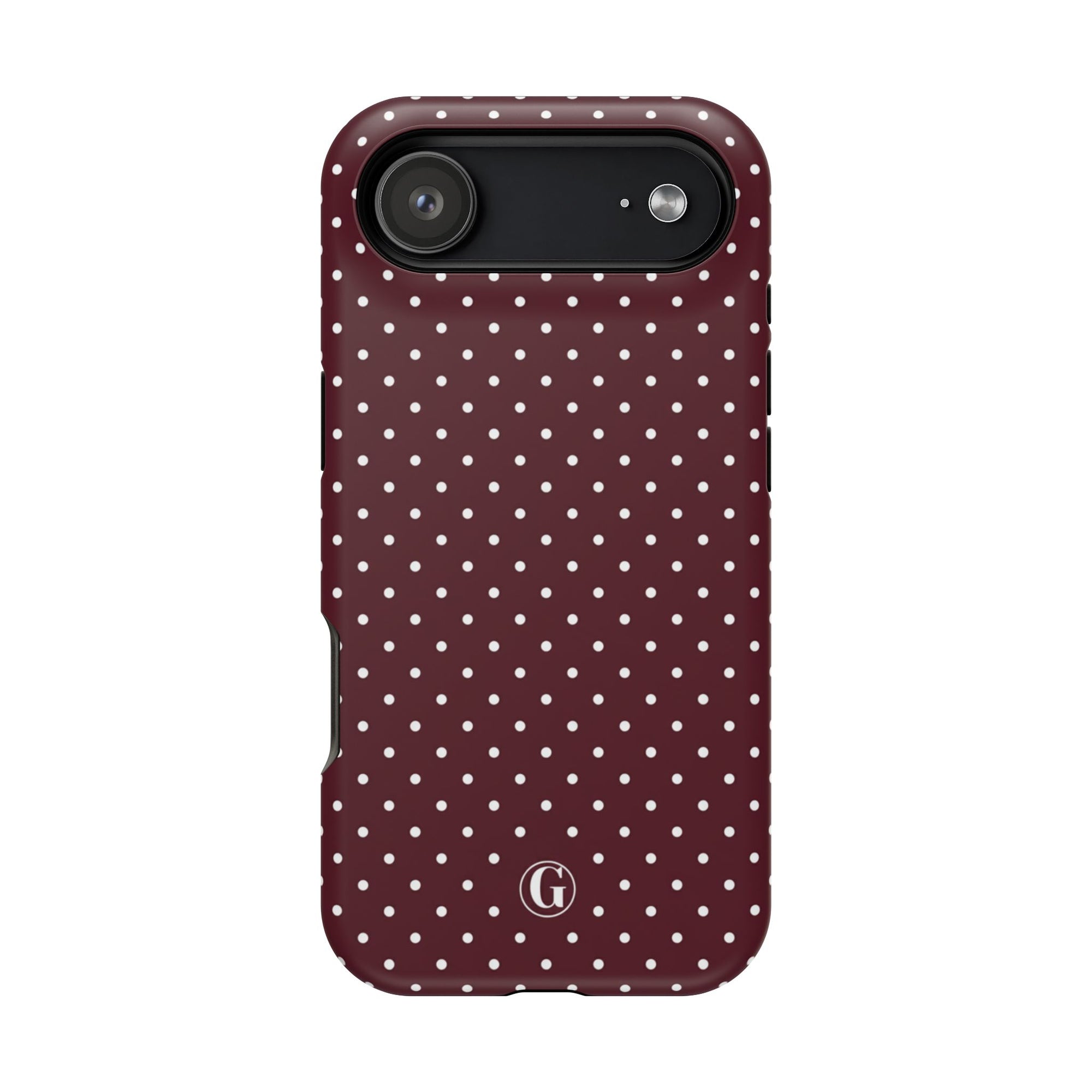 Burgundy Polka Dots Phone Case