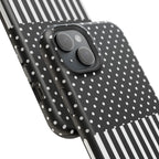 B&W Polka Dots x Stripes Phone Case