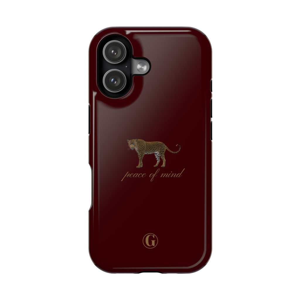 Burgundy 'Peace of Mind' Panther Phone Case