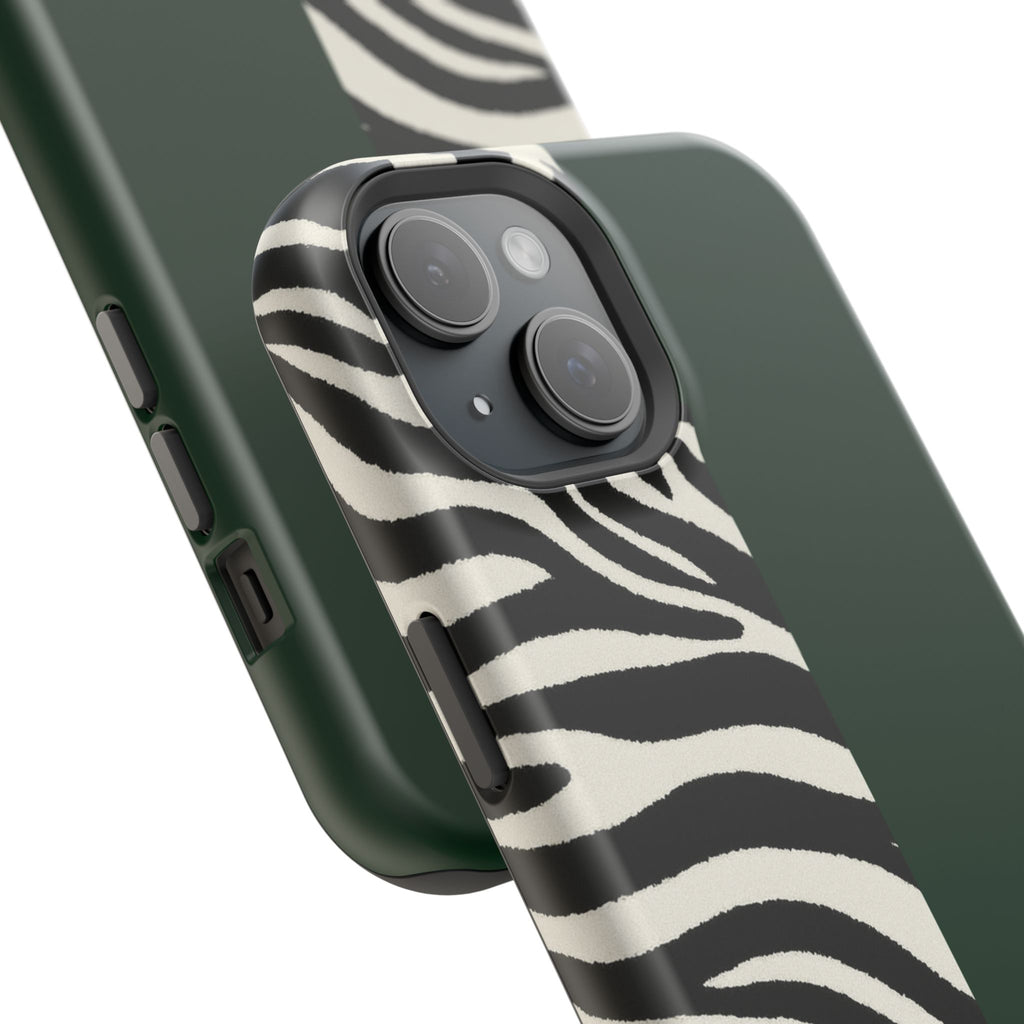 Zebra Print x Emerald Green Phone Case