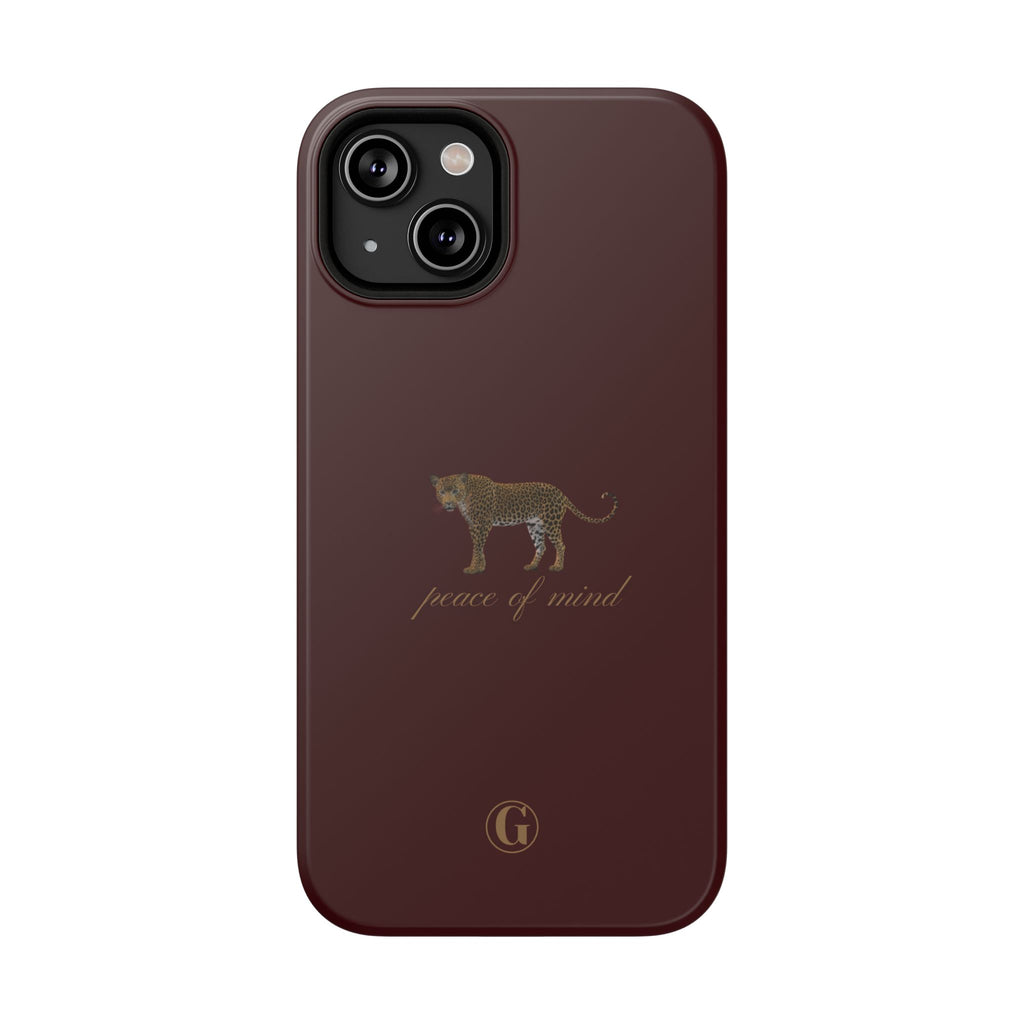 Burgundy 'Peace of Mind' Panther Phone Case