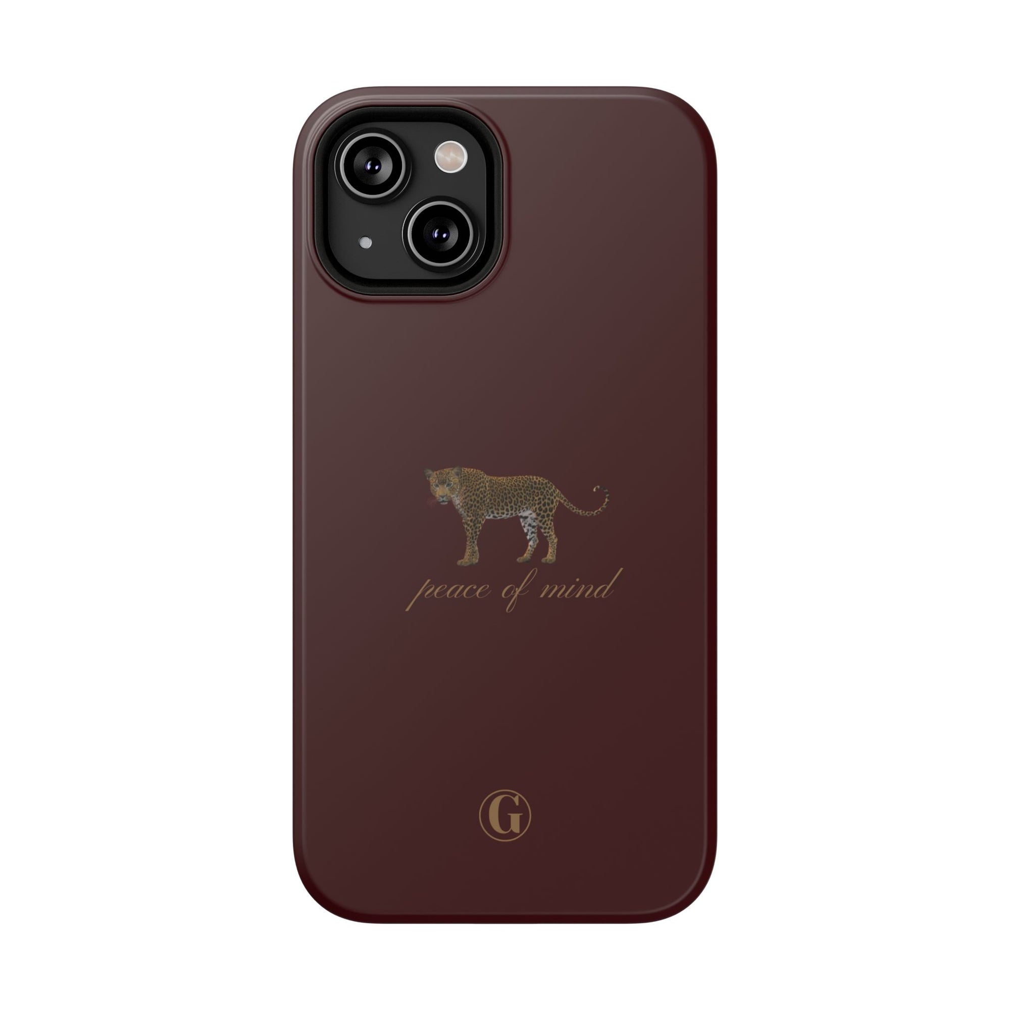 Burgundy 'Peace of Mind' Panther Phone Case
