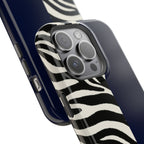 Zebra Print x Navy Blue Phone Case