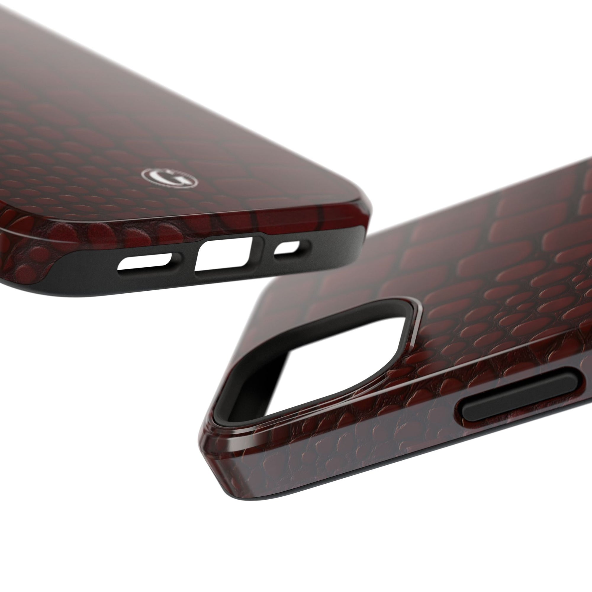 Burgundy Crocodile Print Phone Case