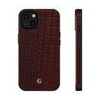 Burgundy Crocodile Print Phone Case