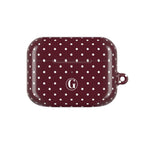 Burgundy Polka Dot AirPod Case