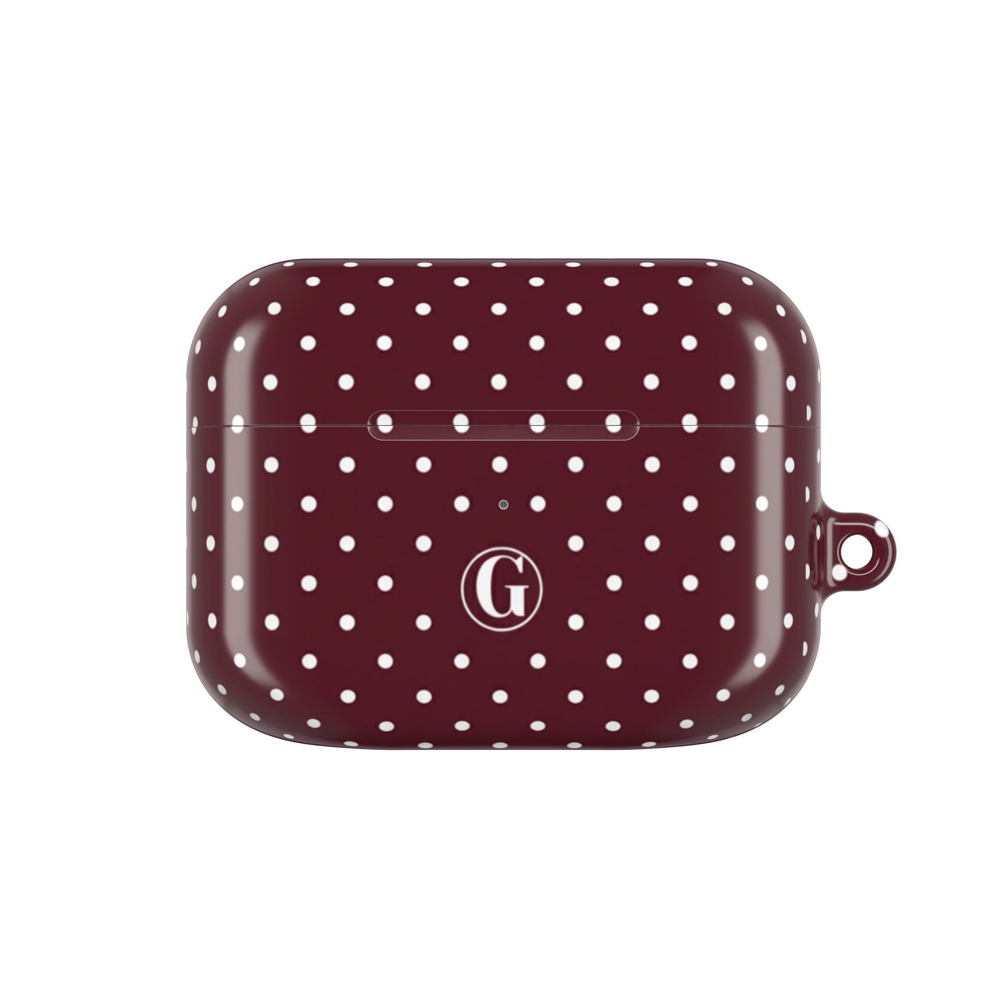 Burgundy Polka Dot AirPod Case