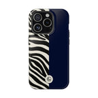 Zebra Print x Navy Blue Phone Case