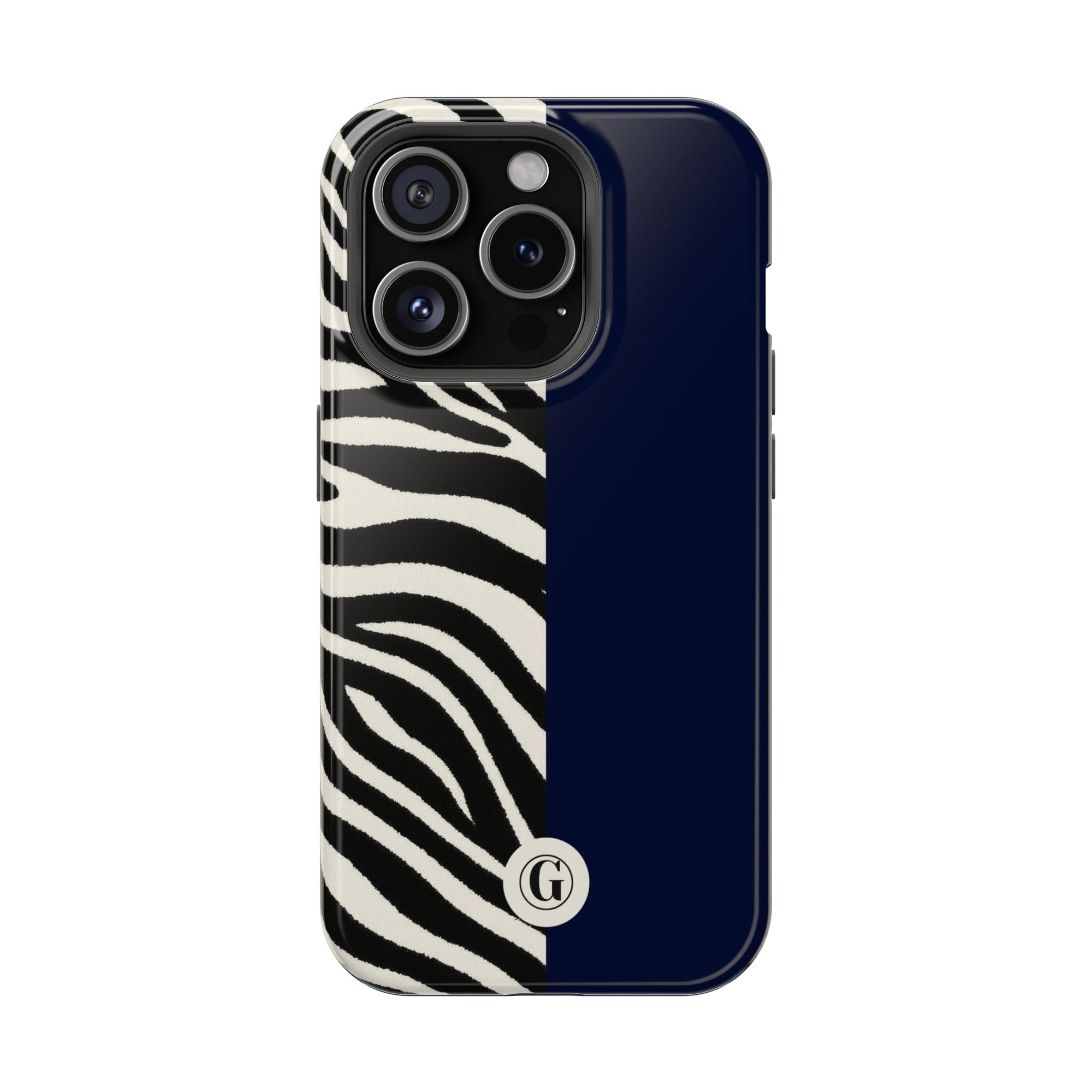 Zebra Print x Navy Blue Phone Case