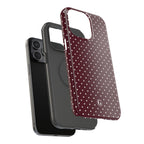 Burgundy Polka Dots Phone Case