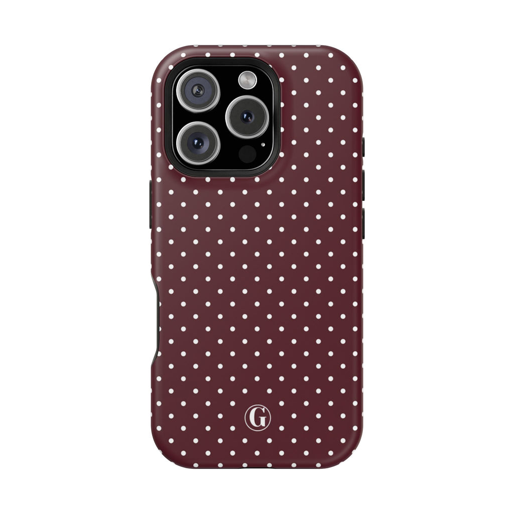 Burgundy Polka Dots Phone Case