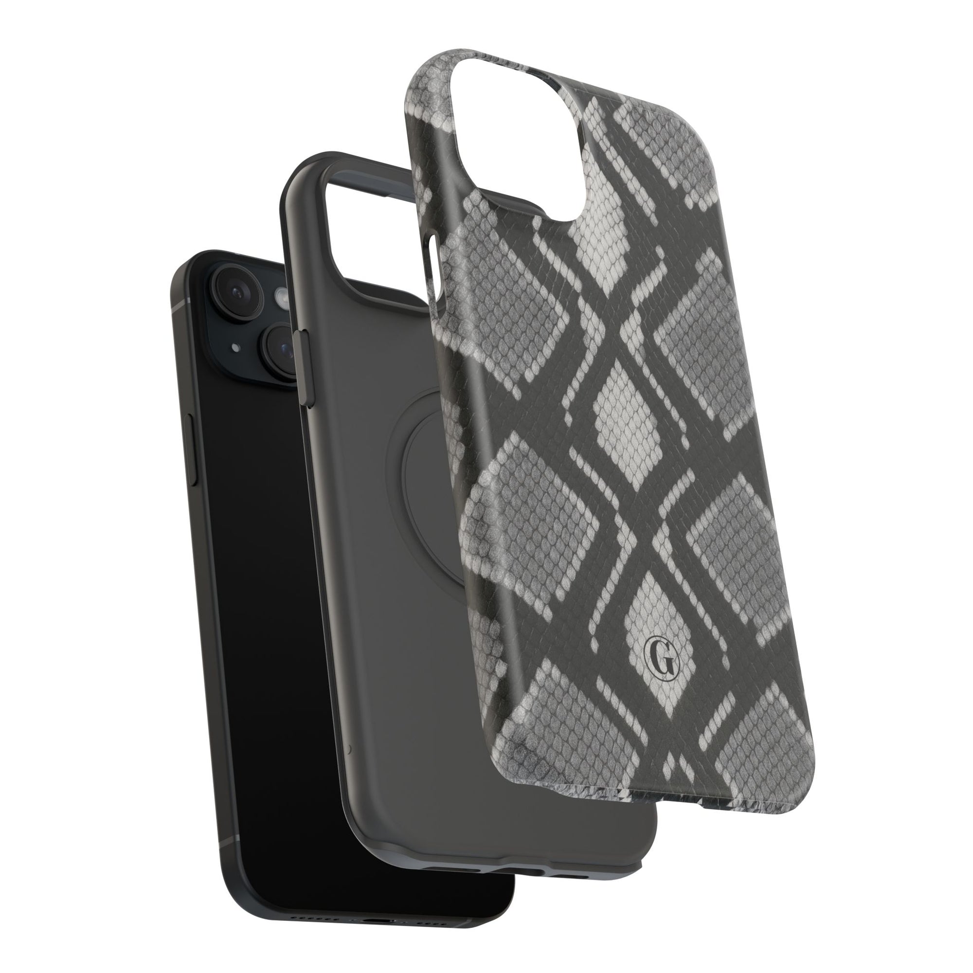 Grey Snakeskin Print Phone Case
