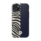 Zebra Print x Navy Blue Phone Case