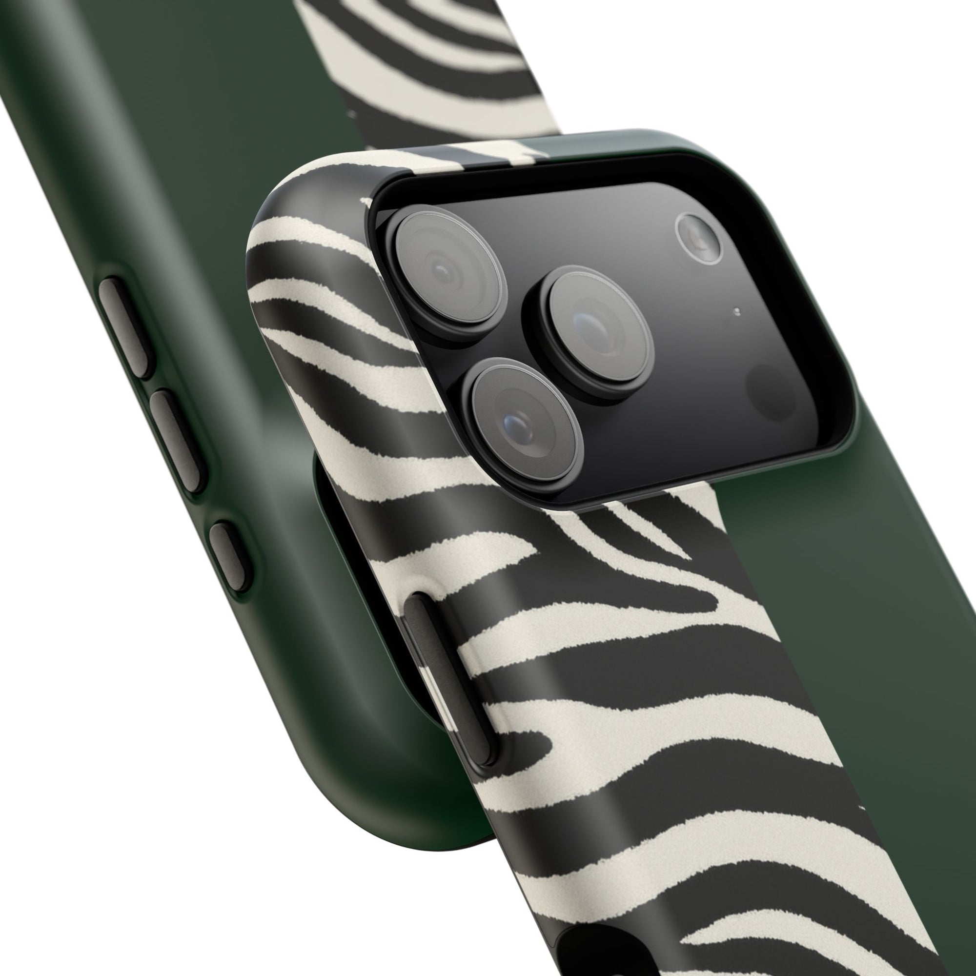 Zebra Print x Emerald Green Phone Case