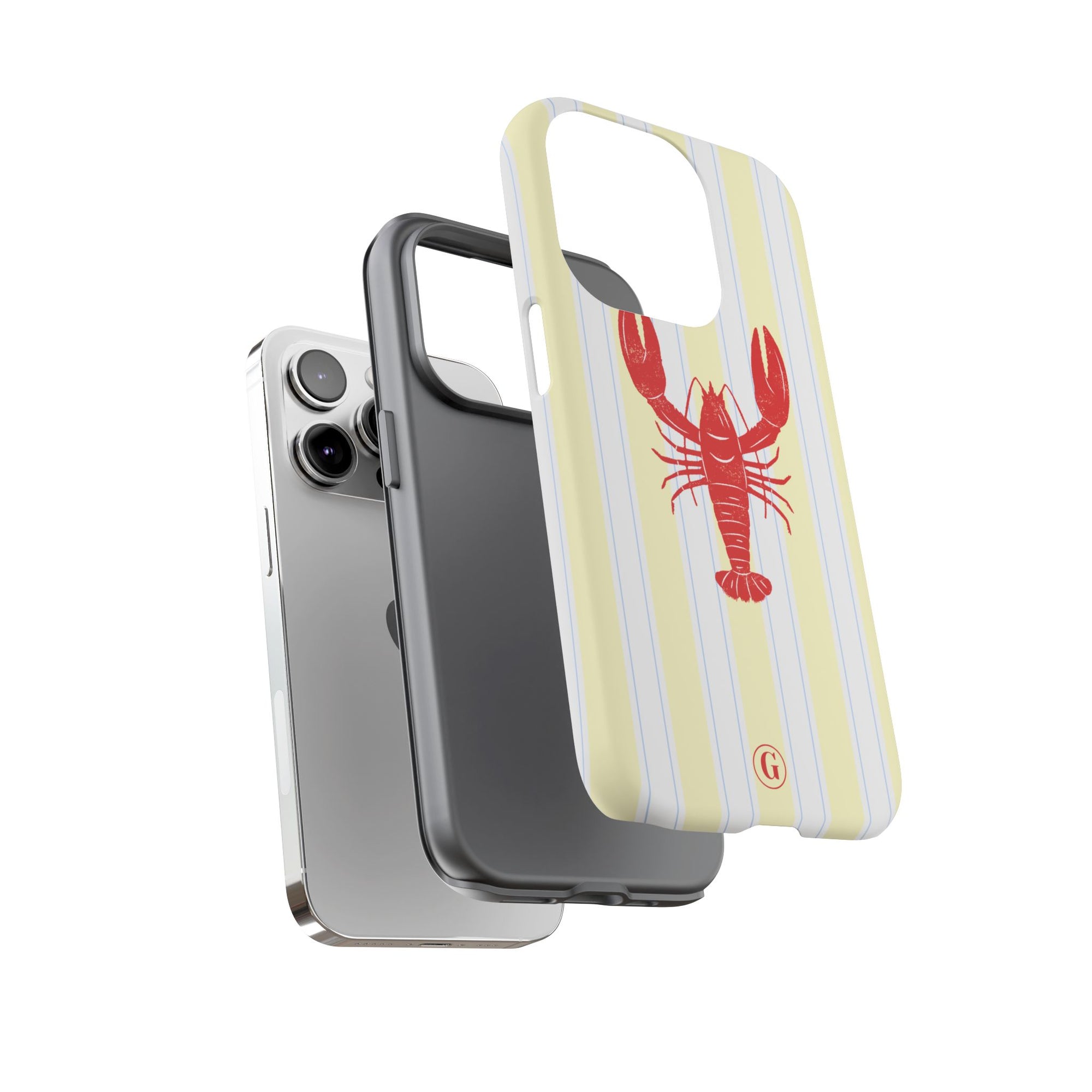 Yellow Stripes & Crawfish Phone Case