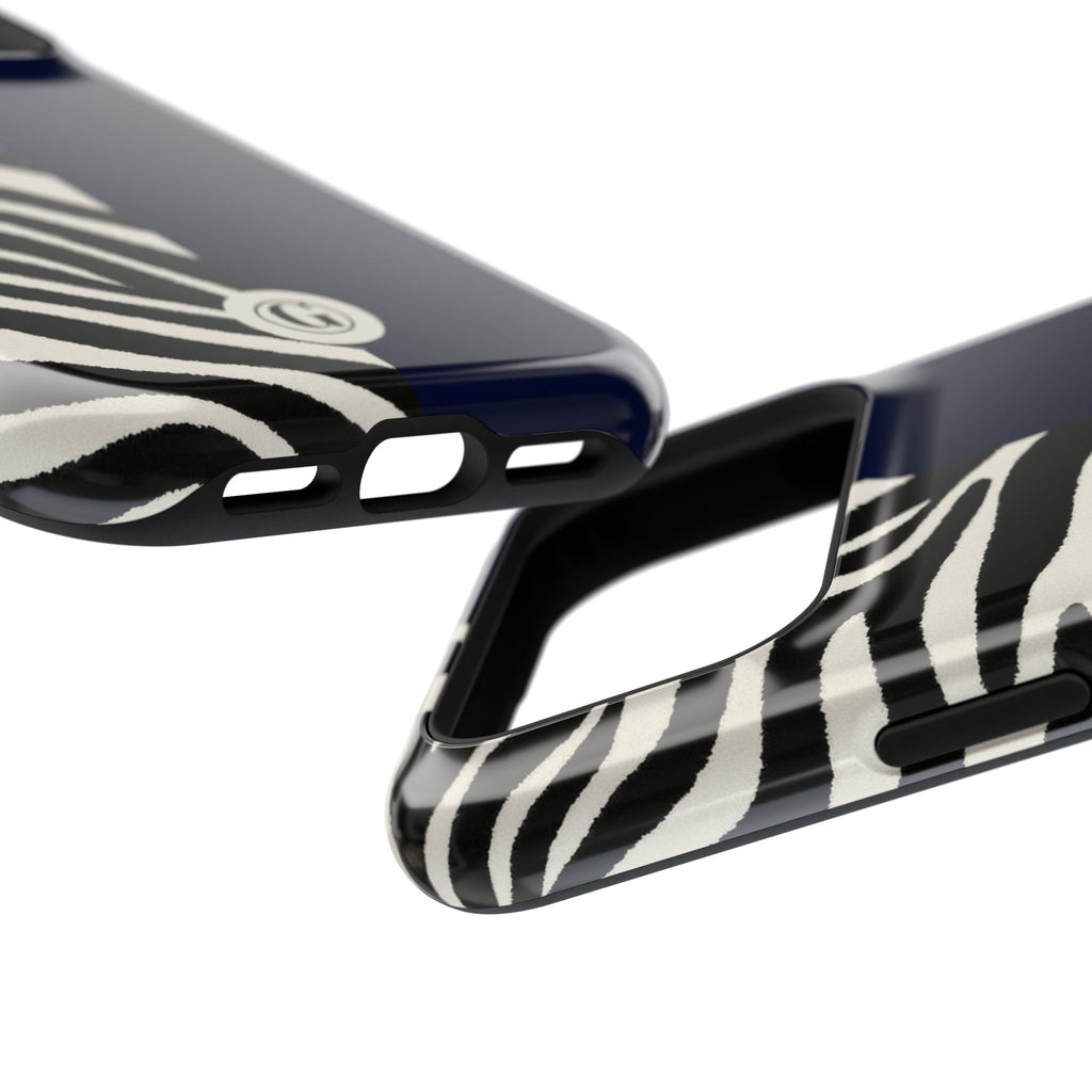 Zebra Print x Navy Blue Phone Case