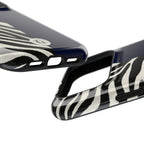 Zebra Print x Navy Blue Phone Case