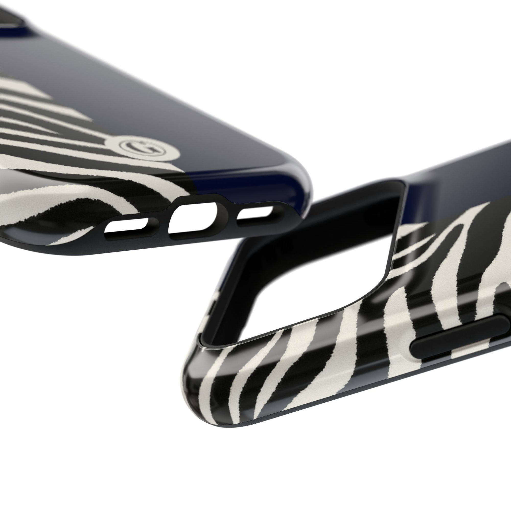 Zebra Print x Navy Blue Phone Case