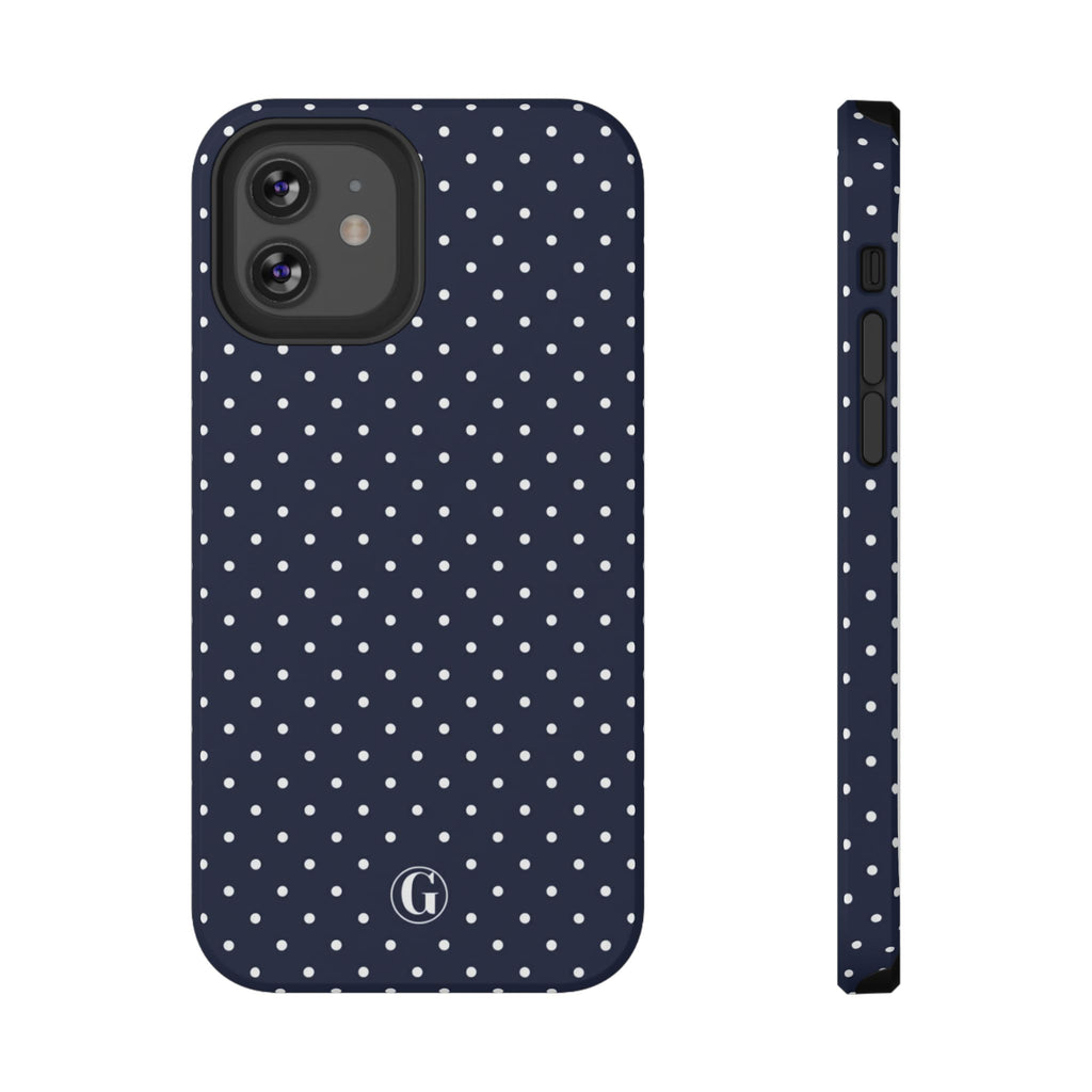 Navy Blue Polka Dots Phone Case
