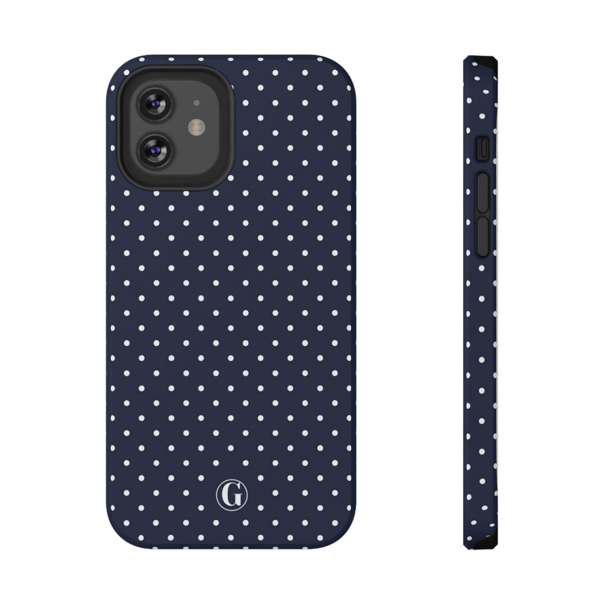 Navy Blue Polka Dots Phone Case