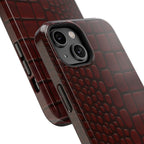Burgundy Crocodile Print Phone Case