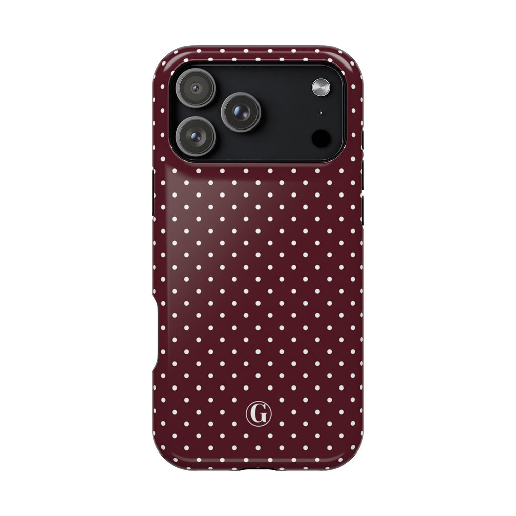 Burgundy Polka Dots Phone Case