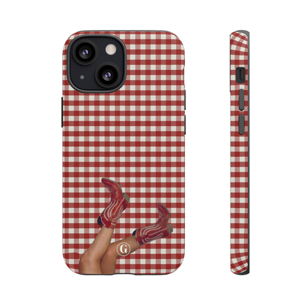 Dark Red Cowboy Boots Phone Case