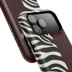 Zebra Print x Burgundy Phone Case