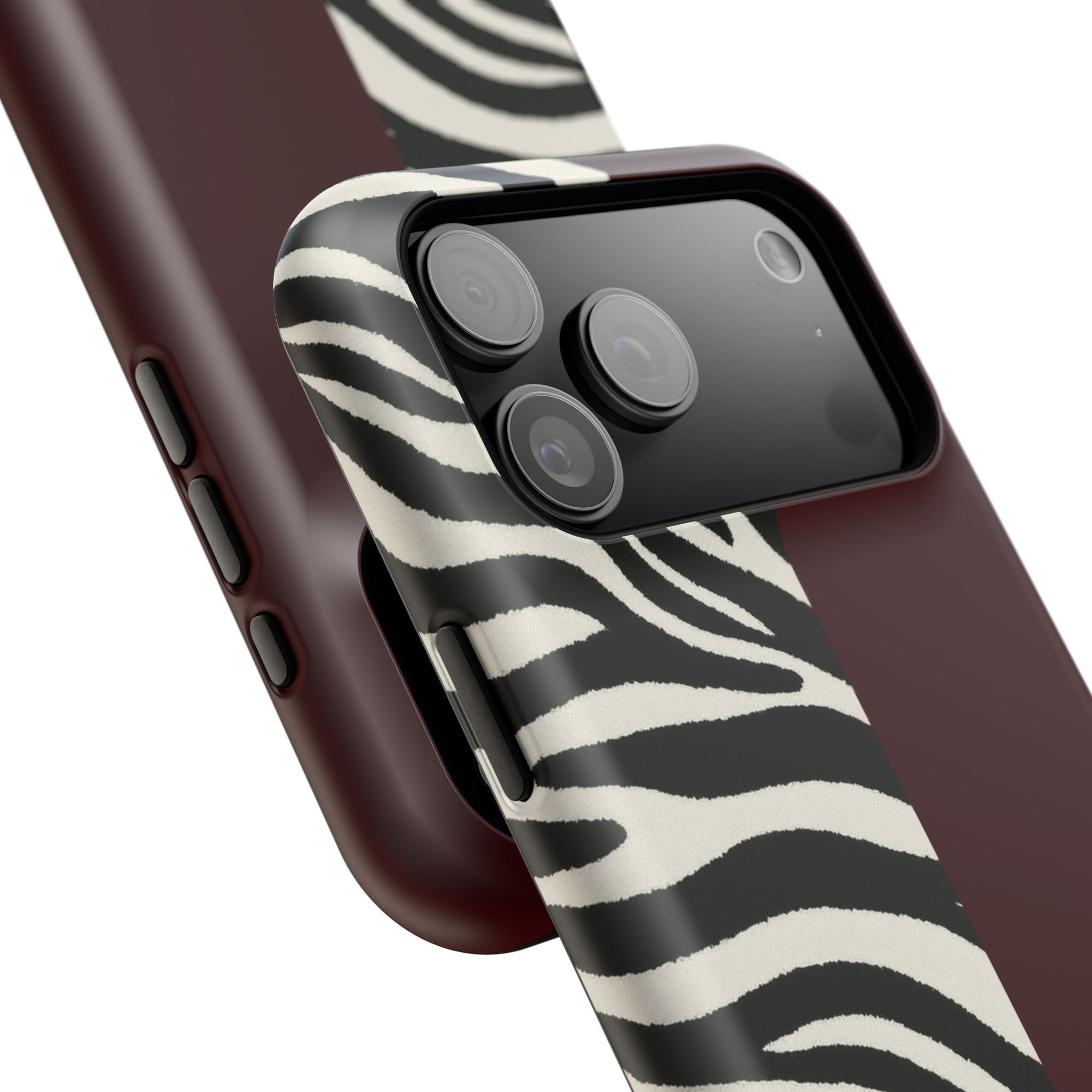 Zebra Print x Burgundy Phone Case