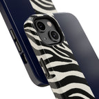 Zebra Print x Navy Blue Phone Case