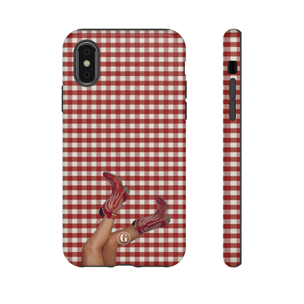 Dark Red Cowboy Boots Phone Case