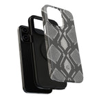 Grey Snakeskin Print Phone Case