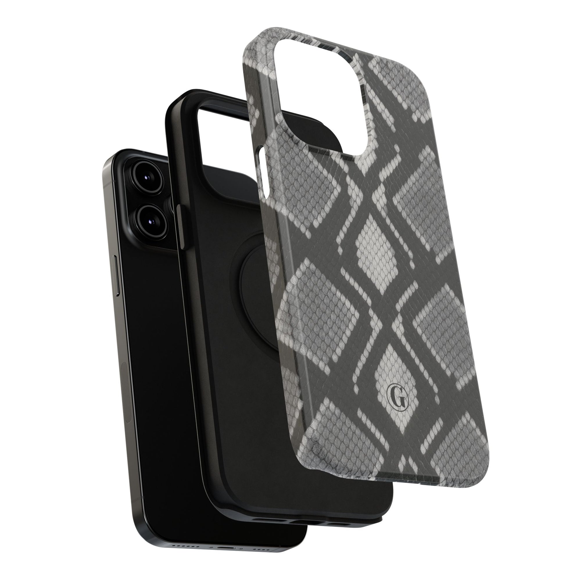 Grey Snakeskin Print Phone Case