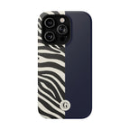 Zebra Print x Navy Blue Phone Case