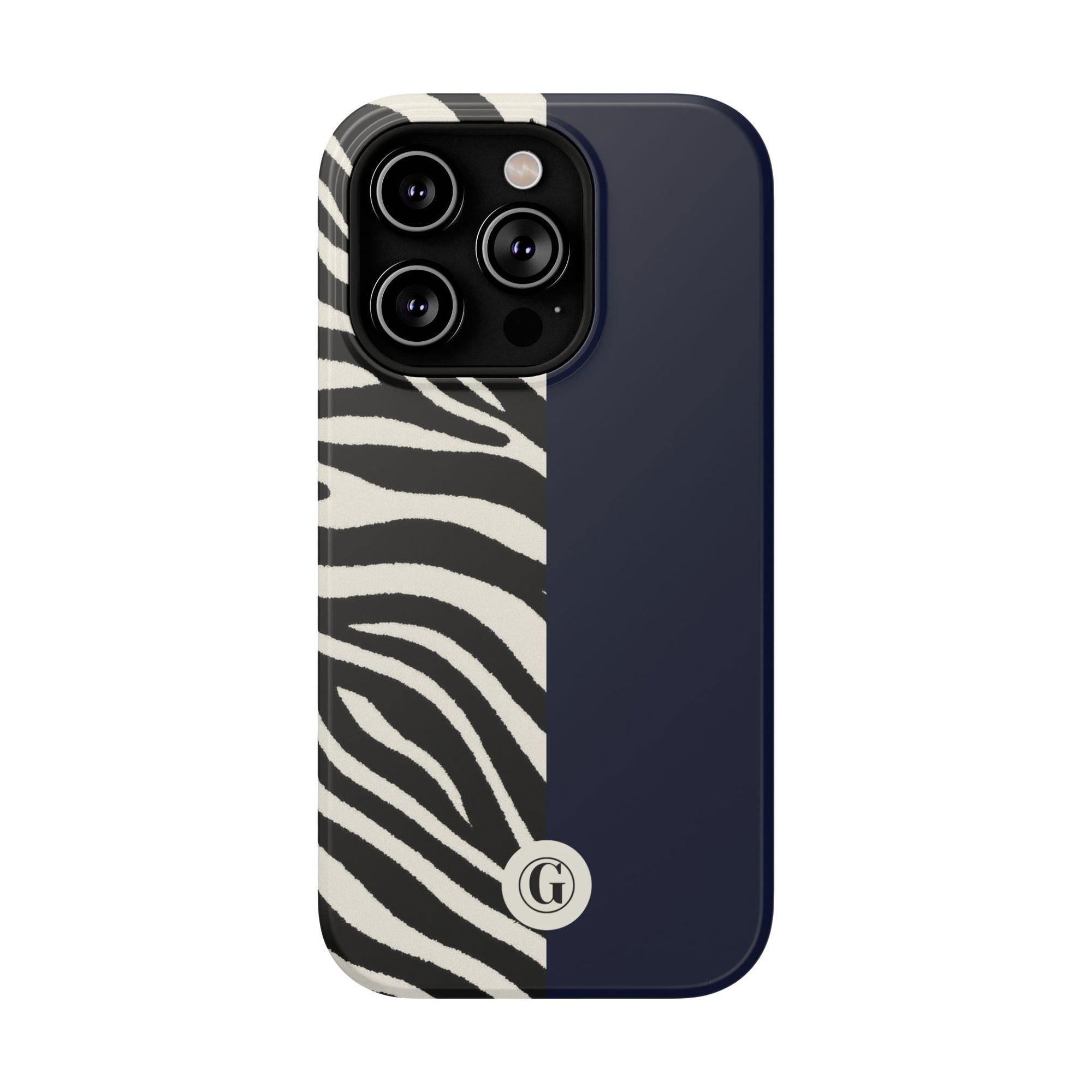 Zebra Print x Navy Blue Phone Case