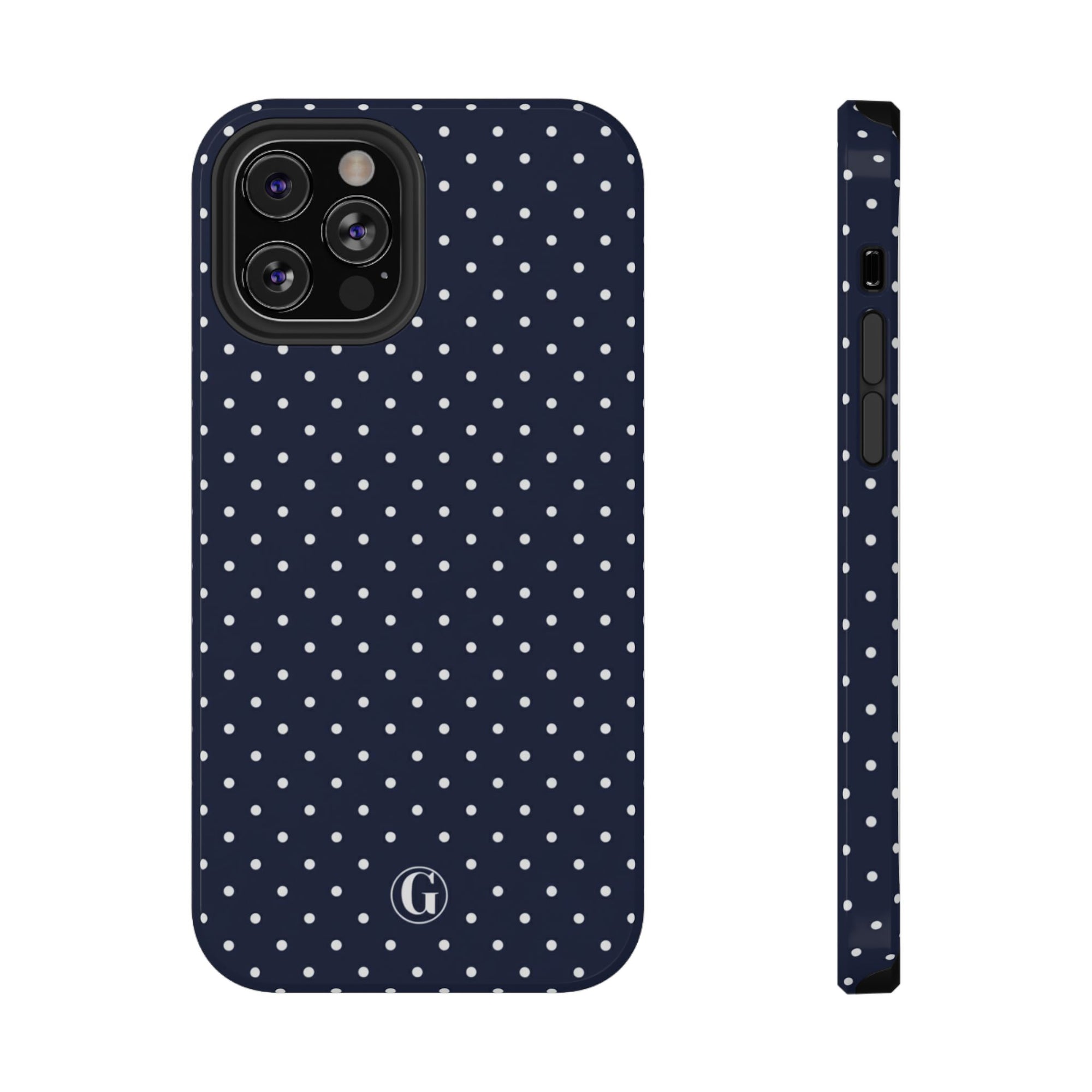Navy Blue Polka Dots Phone Case