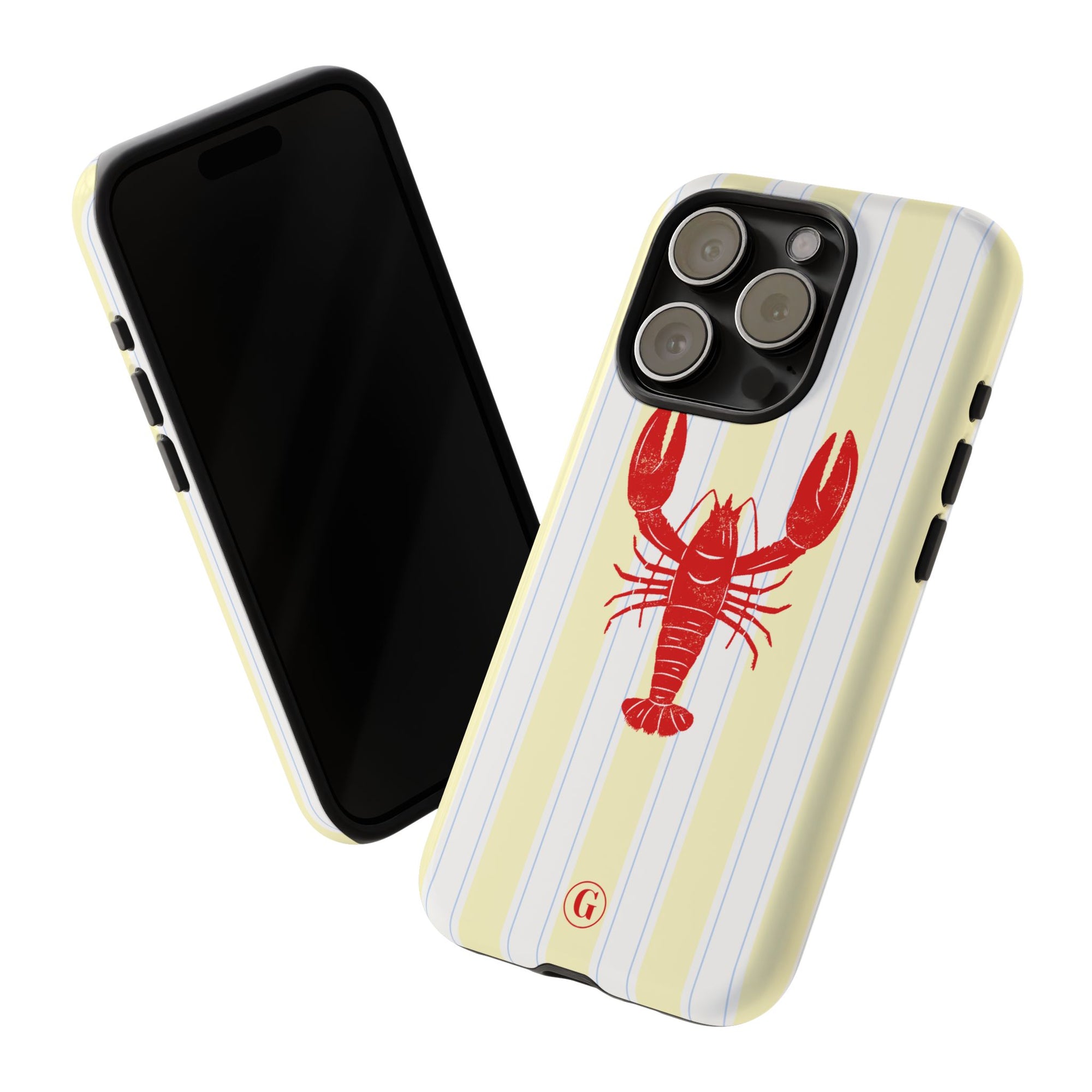 Yellow Stripes & Crawfish Phone Case