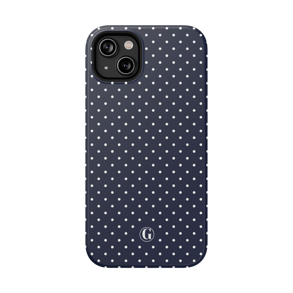 Navy Blue Polka Dots Phone Case