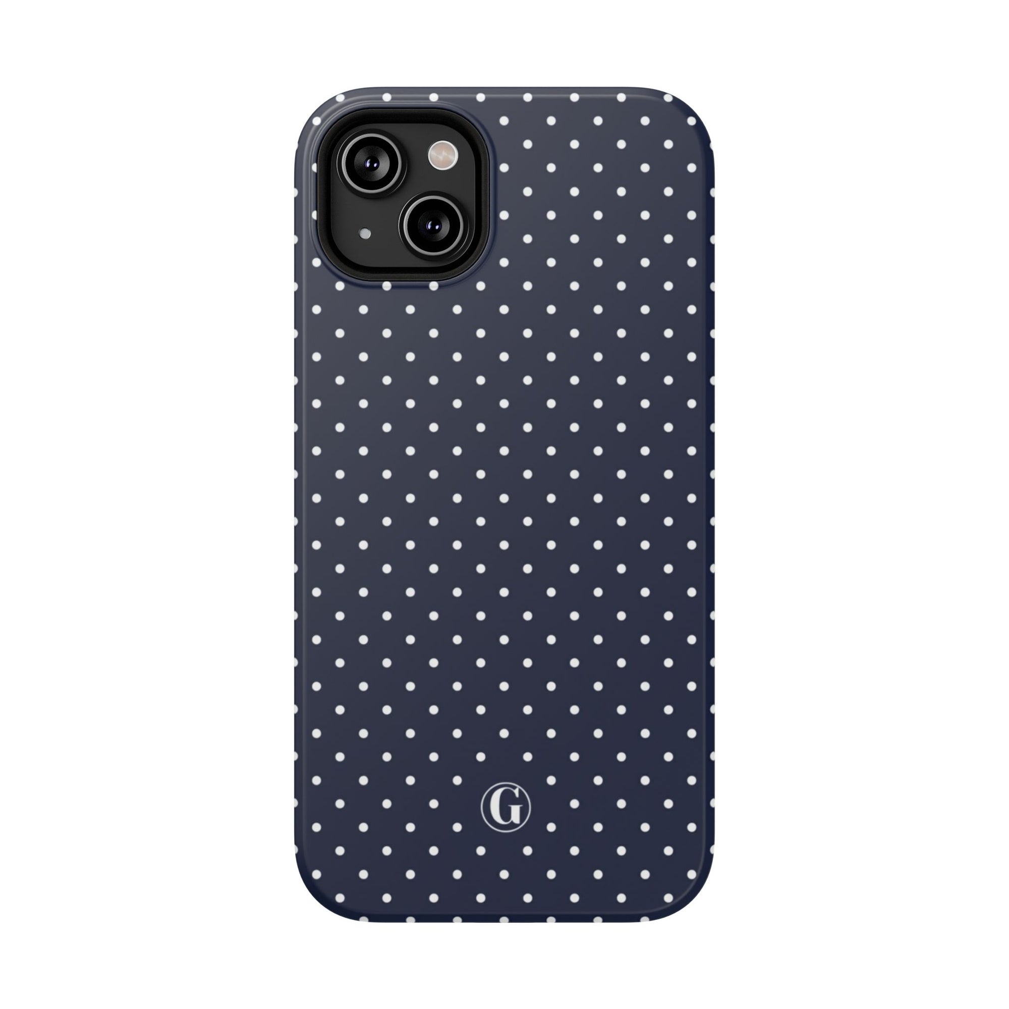 Navy Blue Polka Dots Phone Case