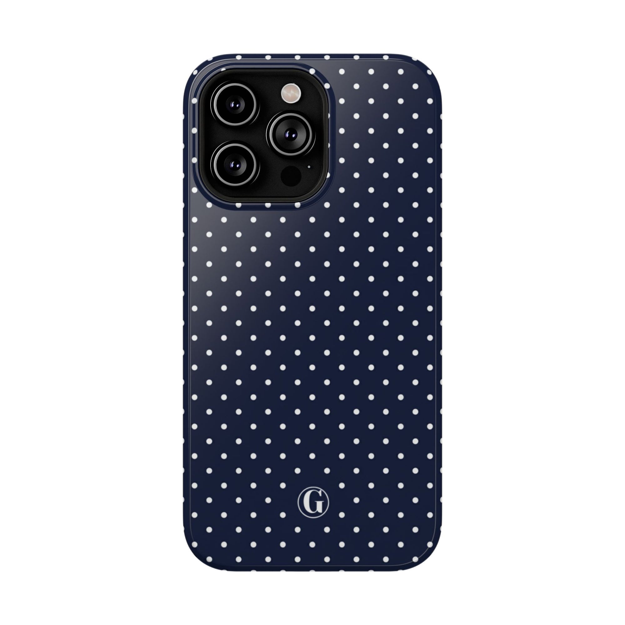 Navy Blue Polka Dots Phone Case
