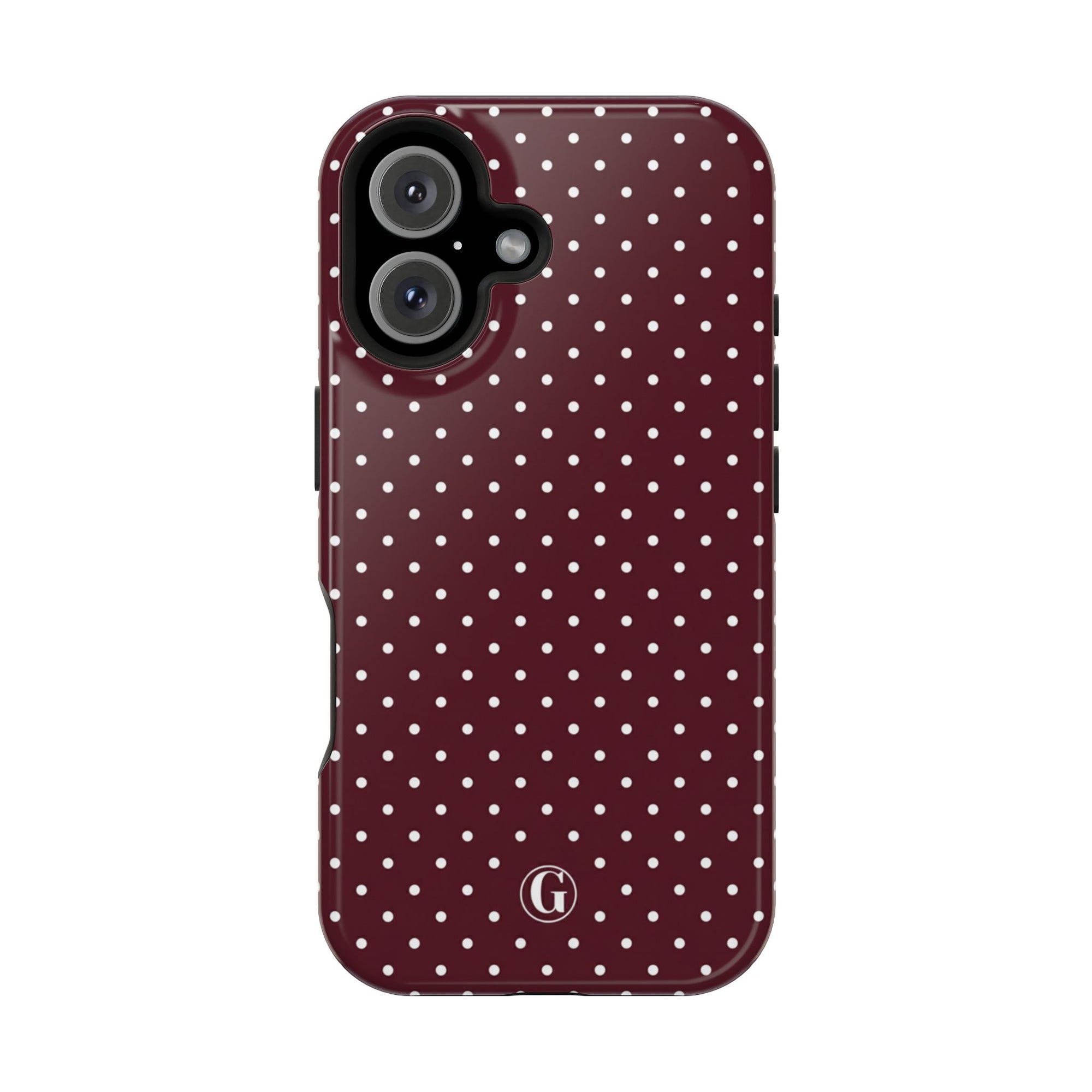 Burgundy Polka Dots Phone Case