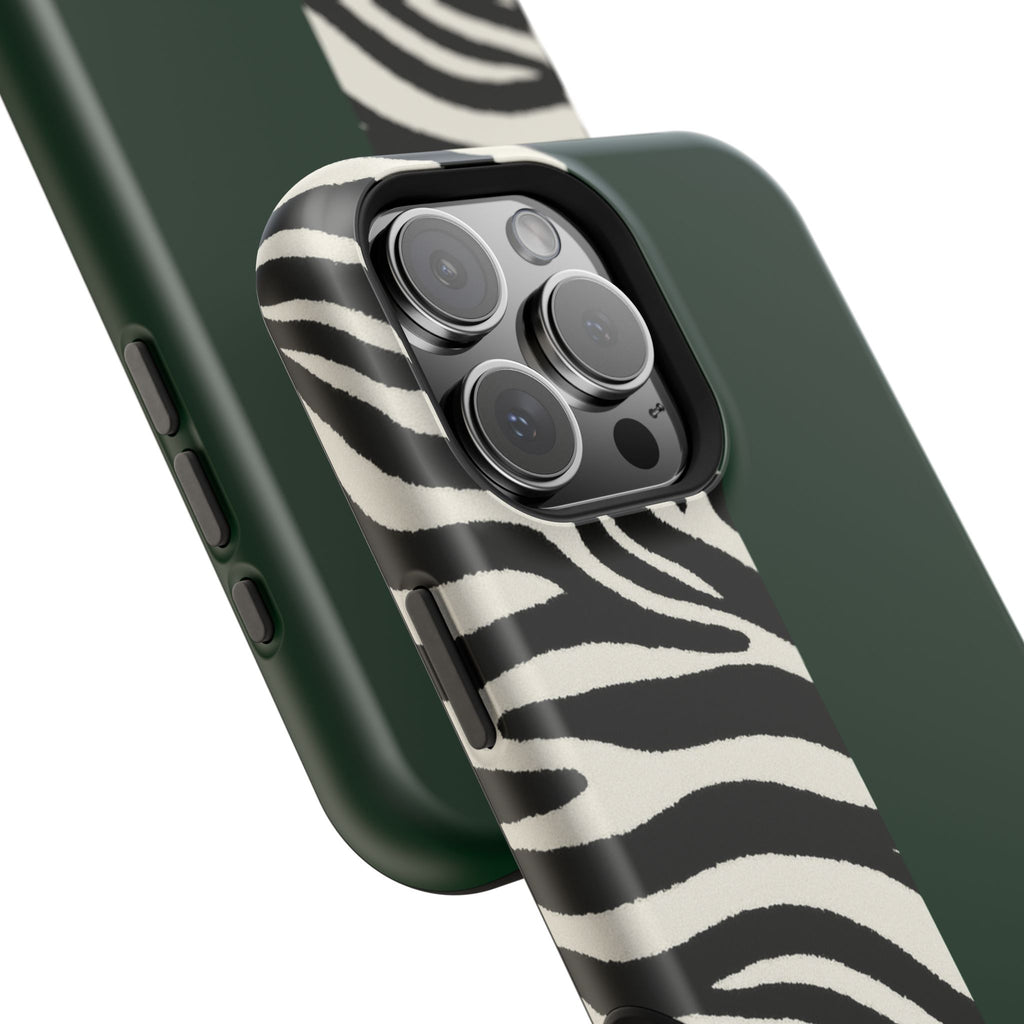 Zebra Print x Emerald Green Phone Case