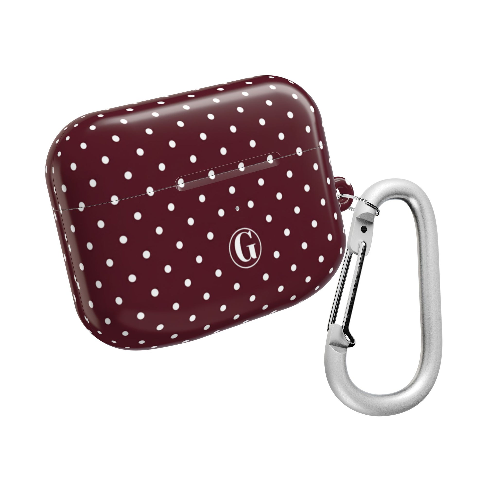 Burgundy Polka Dot AirPod Case