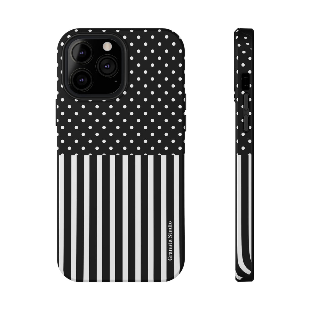 B&W Polka Dots x Stripes Phone Case