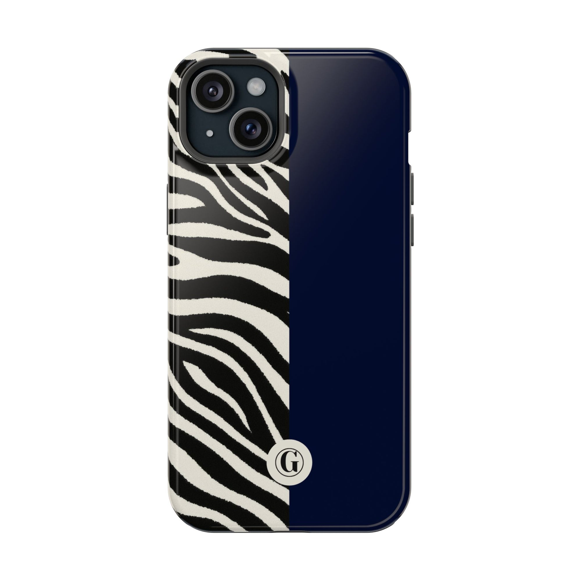 Zebra Print x Navy Blue Phone Case