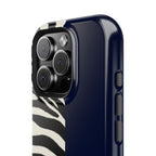 Zebra Print x Navy Blue Phone Case