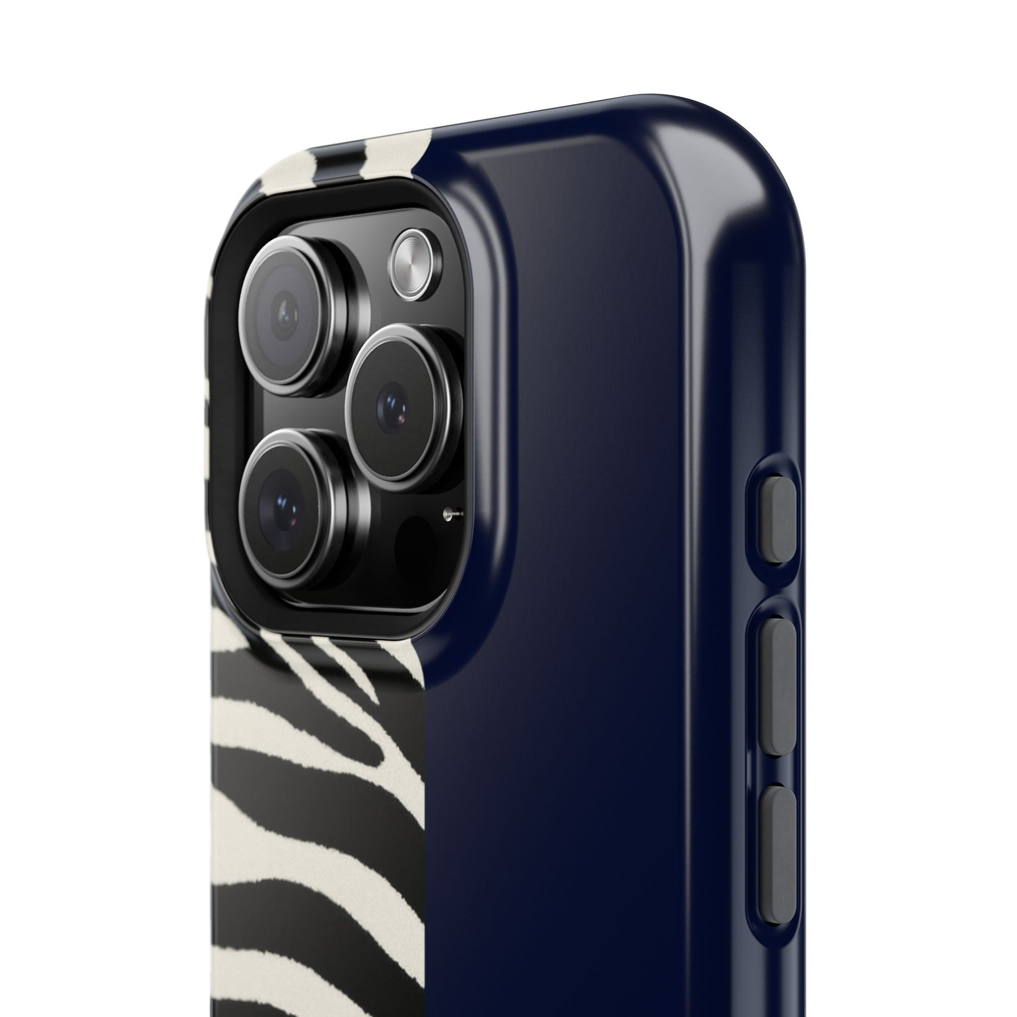 Zebra Print x Navy Blue Phone Case